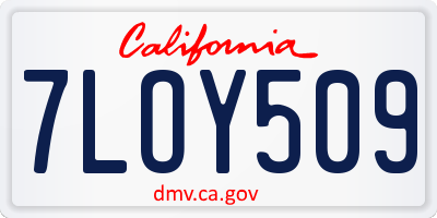 CA license plate 7LOY509