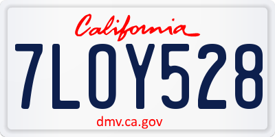 CA license plate 7LOY528