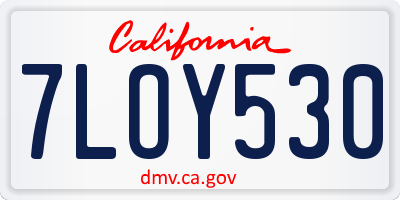 CA license plate 7LOY530