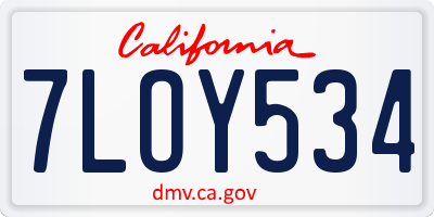 CA license plate 7LOY534