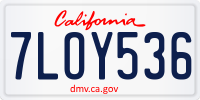 CA license plate 7LOY536
