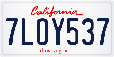 CA license plate 7LOY537