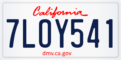 CA license plate 7LOY541