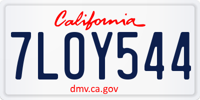 CA license plate 7LOY544