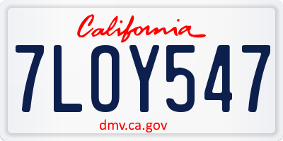 CA license plate 7LOY547