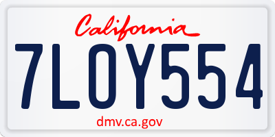 CA license plate 7LOY554