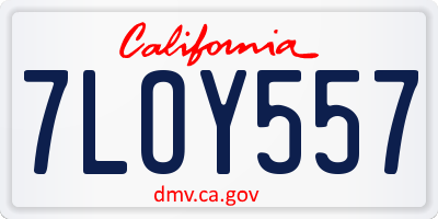 CA license plate 7LOY557