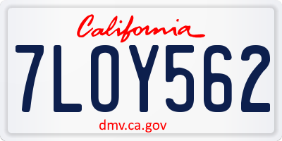 CA license plate 7LOY562