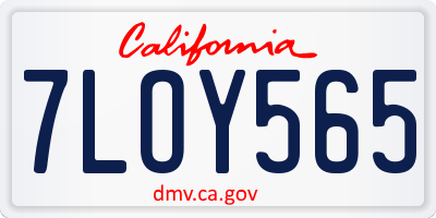 CA license plate 7LOY565