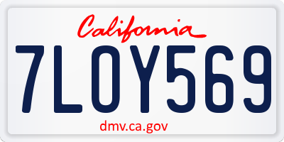 CA license plate 7LOY569