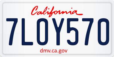 CA license plate 7LOY570