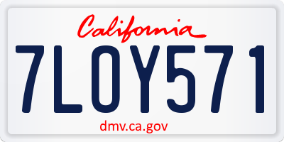 CA license plate 7LOY571