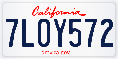 CA license plate 7LOY572