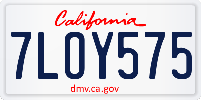 CA license plate 7LOY575