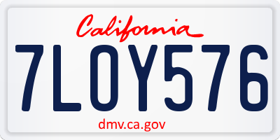 CA license plate 7LOY576