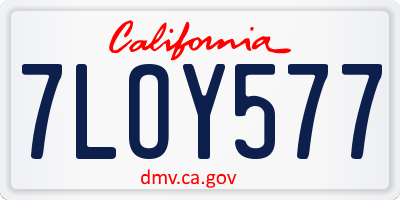 CA license plate 7LOY577