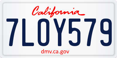 CA license plate 7LOY579