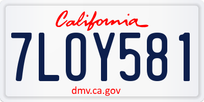 CA license plate 7LOY581