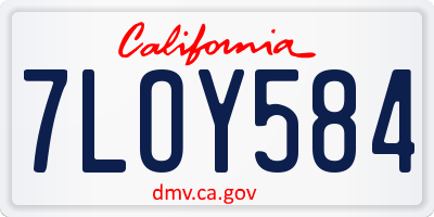 CA license plate 7LOY584