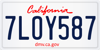 CA license plate 7LOY587