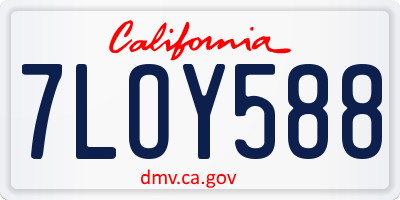 CA license plate 7LOY588