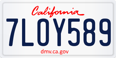 CA license plate 7LOY589