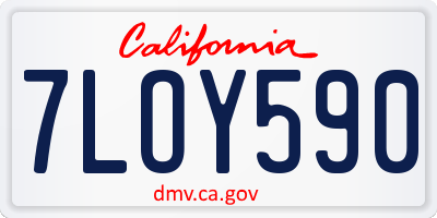 CA license plate 7LOY590