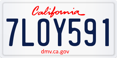 CA license plate 7LOY591