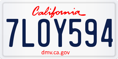 CA license plate 7LOY594