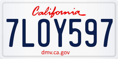 CA license plate 7LOY597