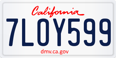 CA license plate 7LOY599