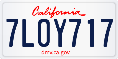 CA license plate 7LOY717