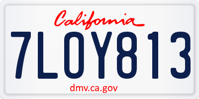 CA license plate 7LOY813