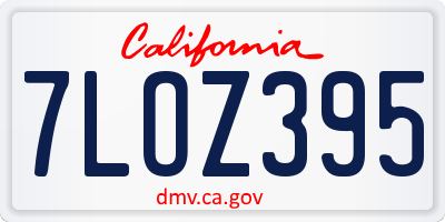 CA license plate 7LOZ395