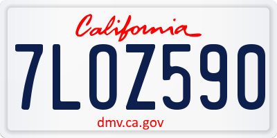 CA license plate 7LOZ590