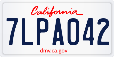 CA license plate 7LPA042