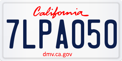 CA license plate 7LPA050