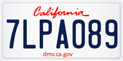 CA license plate 7LPA089