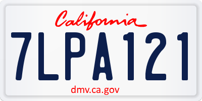 CA license plate 7LPA121