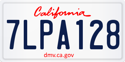 CA license plate 7LPA128