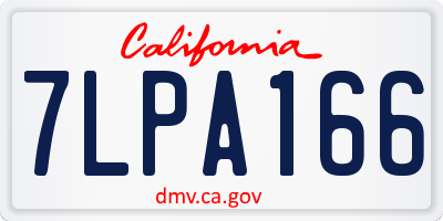 CA license plate 7LPA166