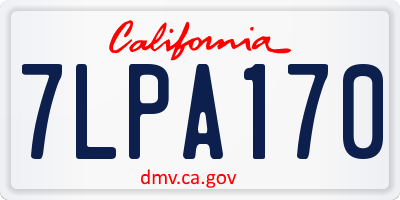 CA license plate 7LPA170