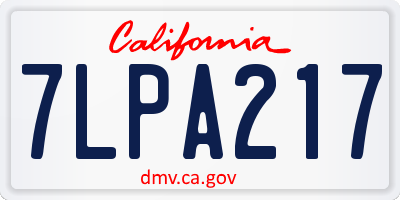 CA license plate 7LPA217
