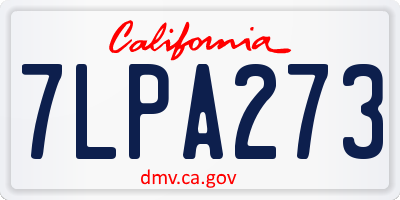 CA license plate 7LPA273