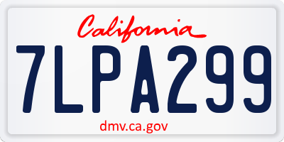 CA license plate 7LPA299