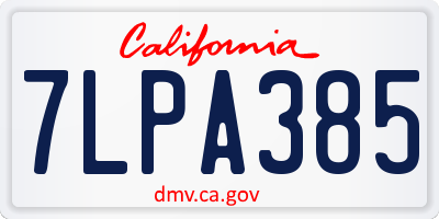 CA license plate 7LPA385