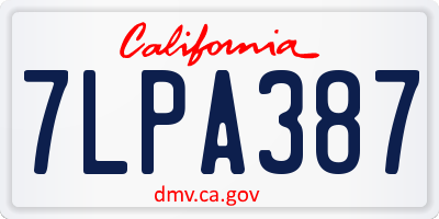 CA license plate 7LPA387