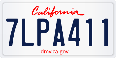 CA license plate 7LPA411