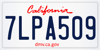 CA license plate 7LPA509