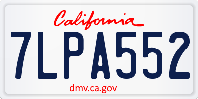 CA license plate 7LPA552